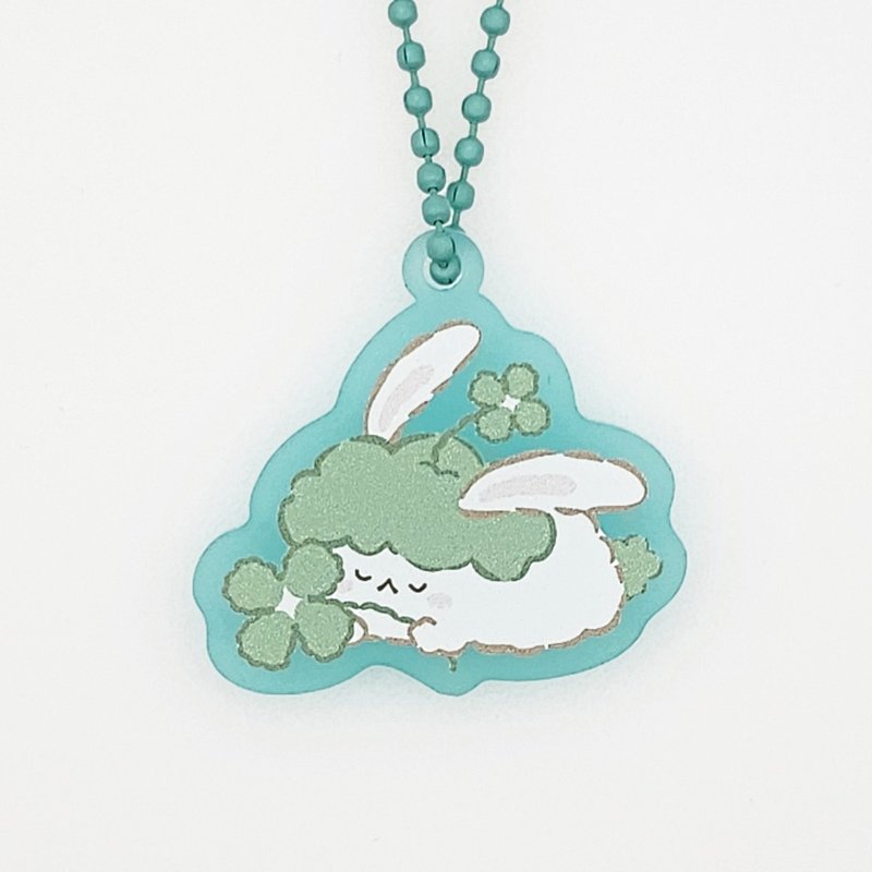 Cromyo | 3mm 雾面压克力“与三叶草一同入睡”钥匙圈 - 钥匙链/钥匙包 - 塑料 绿色