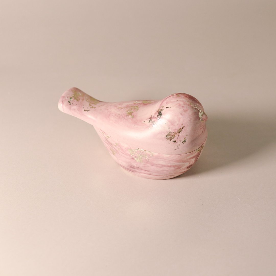 台湾再生石材系列 /  写意台北系列 文鸟珠宝盒 - 摆饰 - 环保材料 粉红色