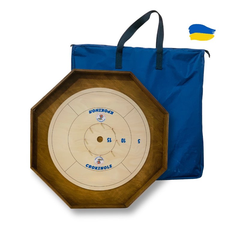 传奇的 Croquinol 棋盘游戏，带运输罩，适合 2-4 名玩家 - 桌游/玩具 - 木头 咖啡色