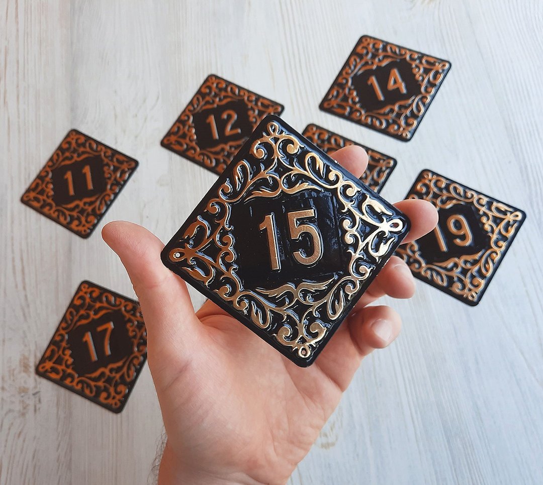 Soviet apartment door number plate 15 - Fifteen address number sign vintage - 门帘/门牌 - 其他金属 黑色