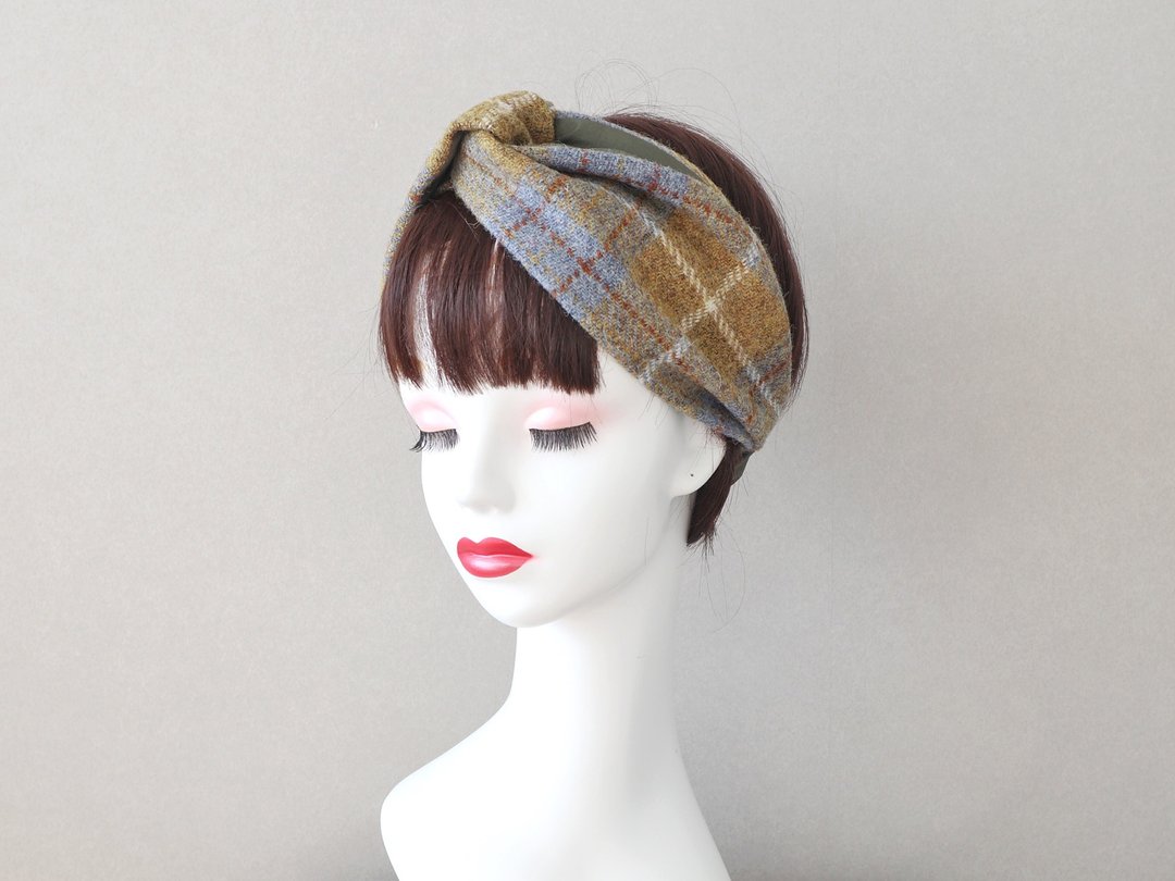 Harris Tweed Hair Band - 发饰 - 羊毛 黄色