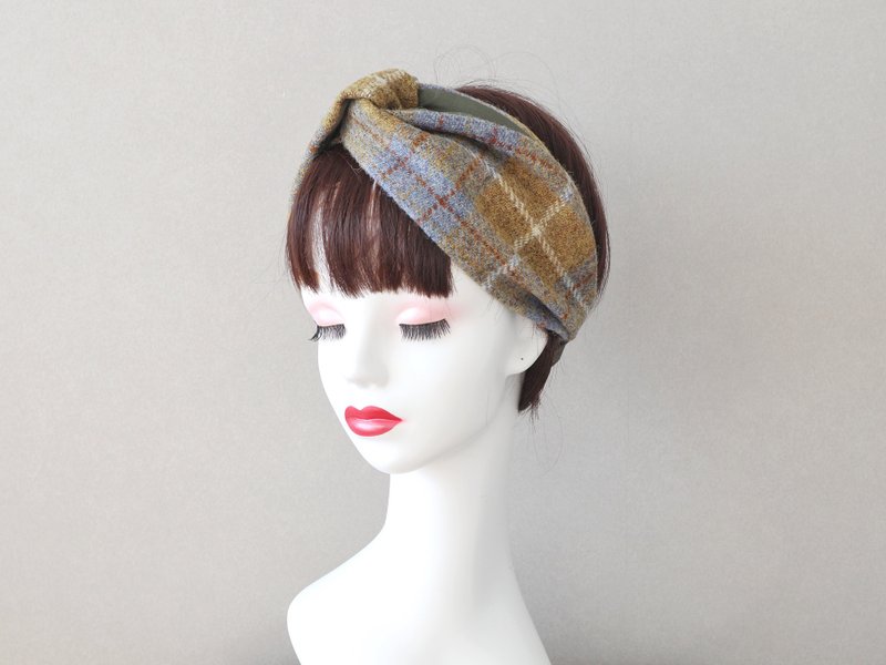 Harris Tweed Hair Band - 发饰 - 羊毛 黄色