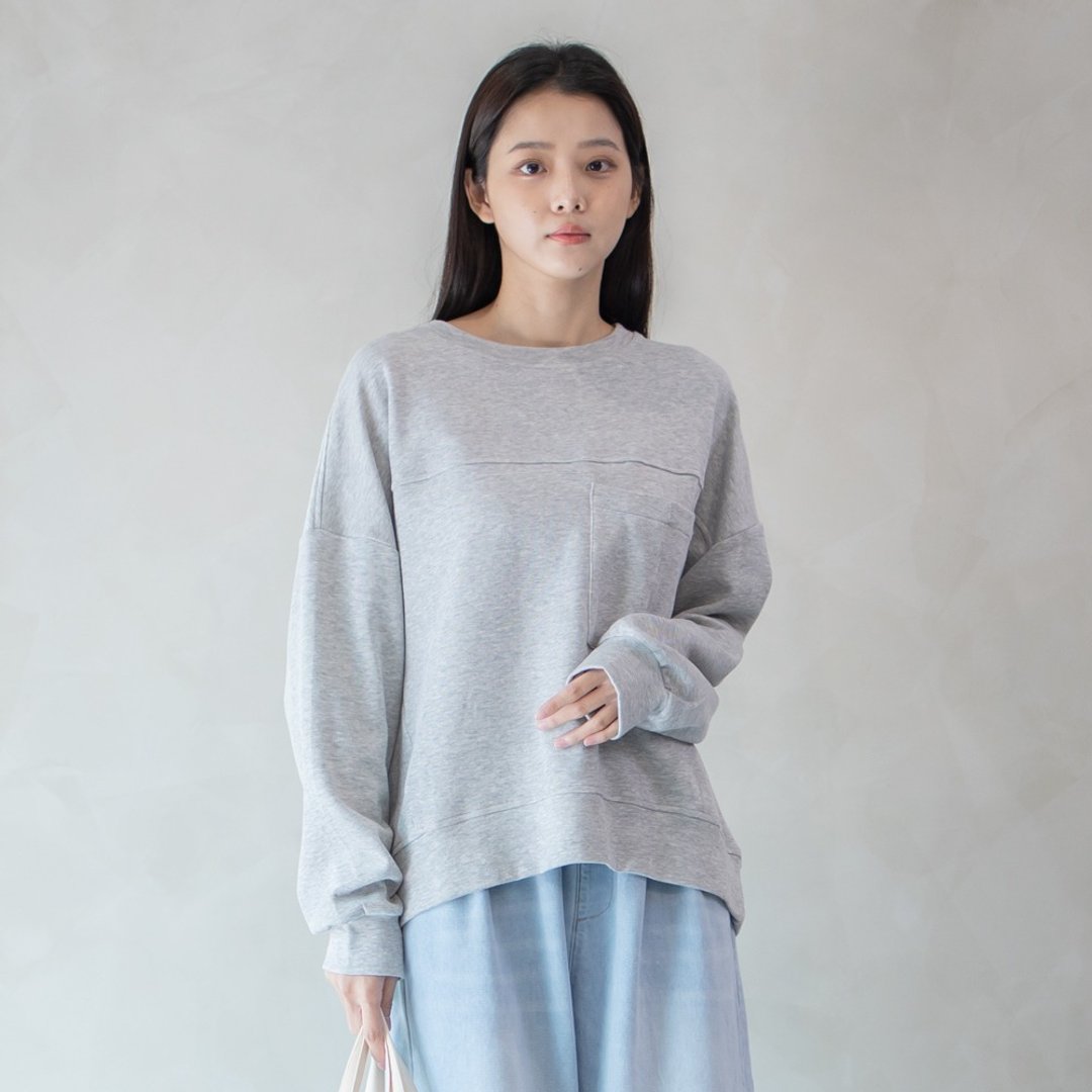 针织卫衣 浅灰F - 女装上衣 - 棉 灰色