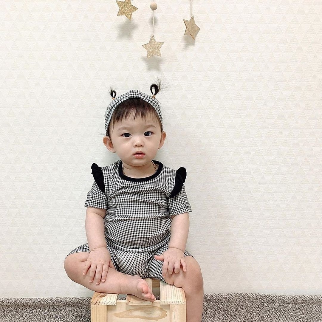 *本期超优惠*韩国婴幼儿格子荷叶袖居家服套装 •Lady Set• - 童装上衣 - 棉 