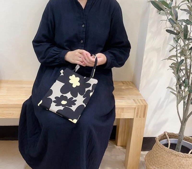 新年礼物首选/现货日本布文青风小提包+同款零钱包纸盒包装+卡片 - 手提包/手提袋 - 棉．麻 