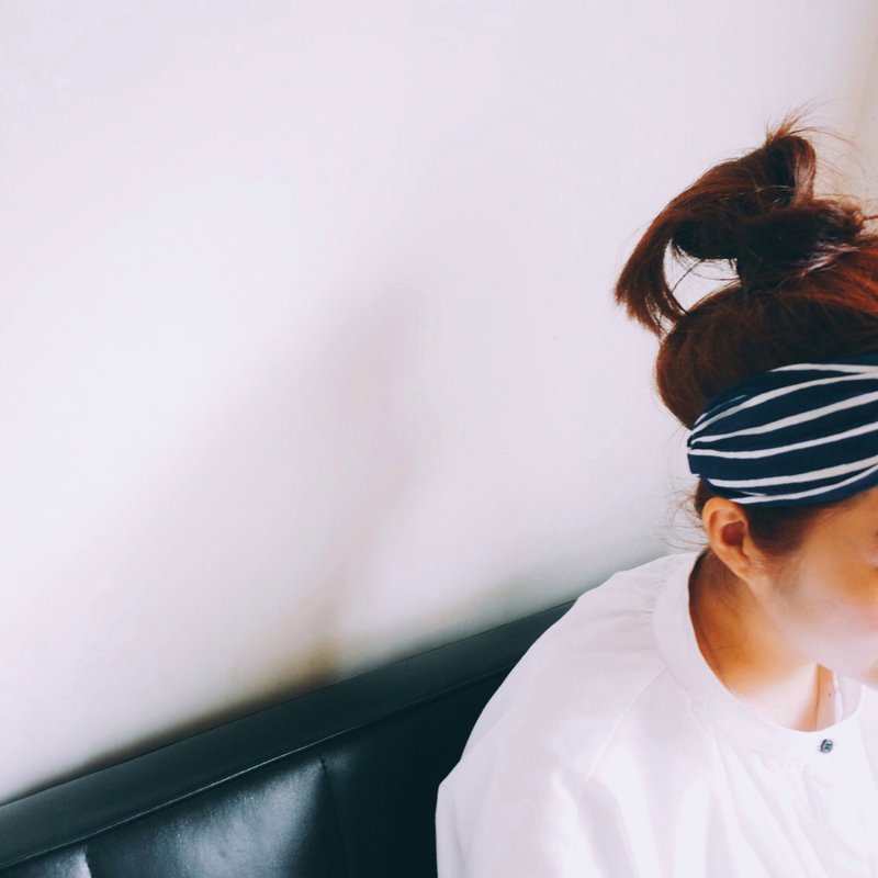 卡布里岛 松紧宽版/手工发带 - 发饰 - 棉．麻 蓝色