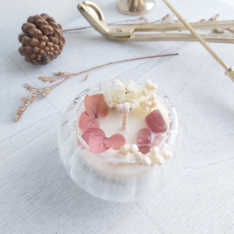 灯笼双层玻璃杯 45g 天然大豆香薰蜡烛 草莓晶 红色 - 蜡烛/烛台 - 蜡 红色