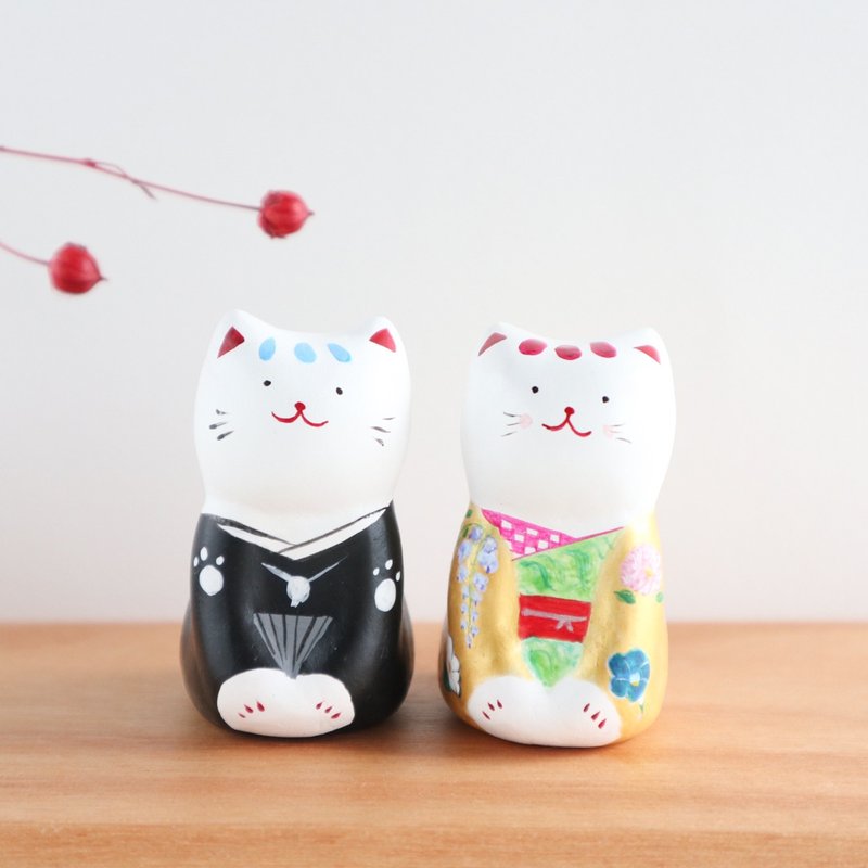 Wedding kimono cat - 摆饰 - 粘土 