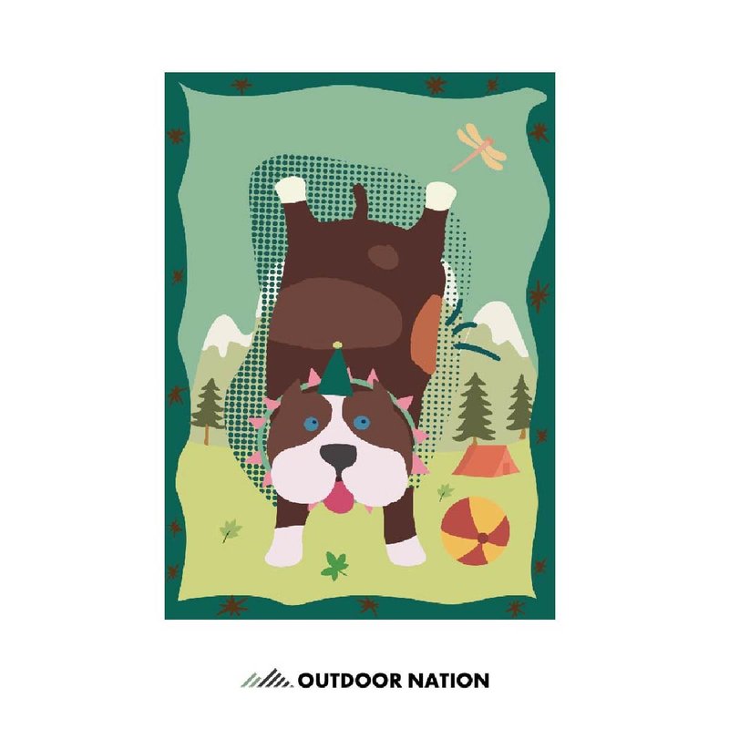 Outdoor Nation户外万用毯/ 加长版/ 只想出门凹斗犬 - 露营用品 - 棉．麻 