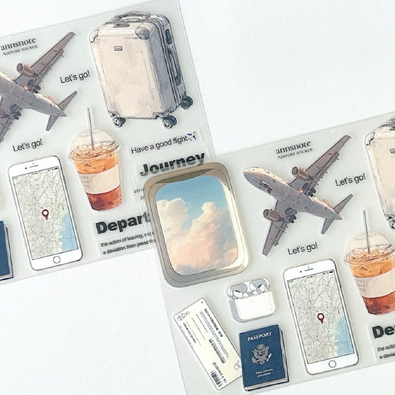 机场 - 封口贴纸 PET (anns note) 复古拼贴 - 贴纸 - 纸 多色