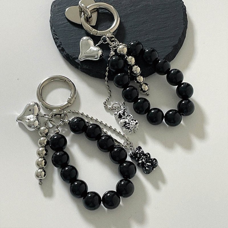 胖胖熊串珠吊饰钥匙圈 - 钥匙链/钥匙包 - 压克力 多色