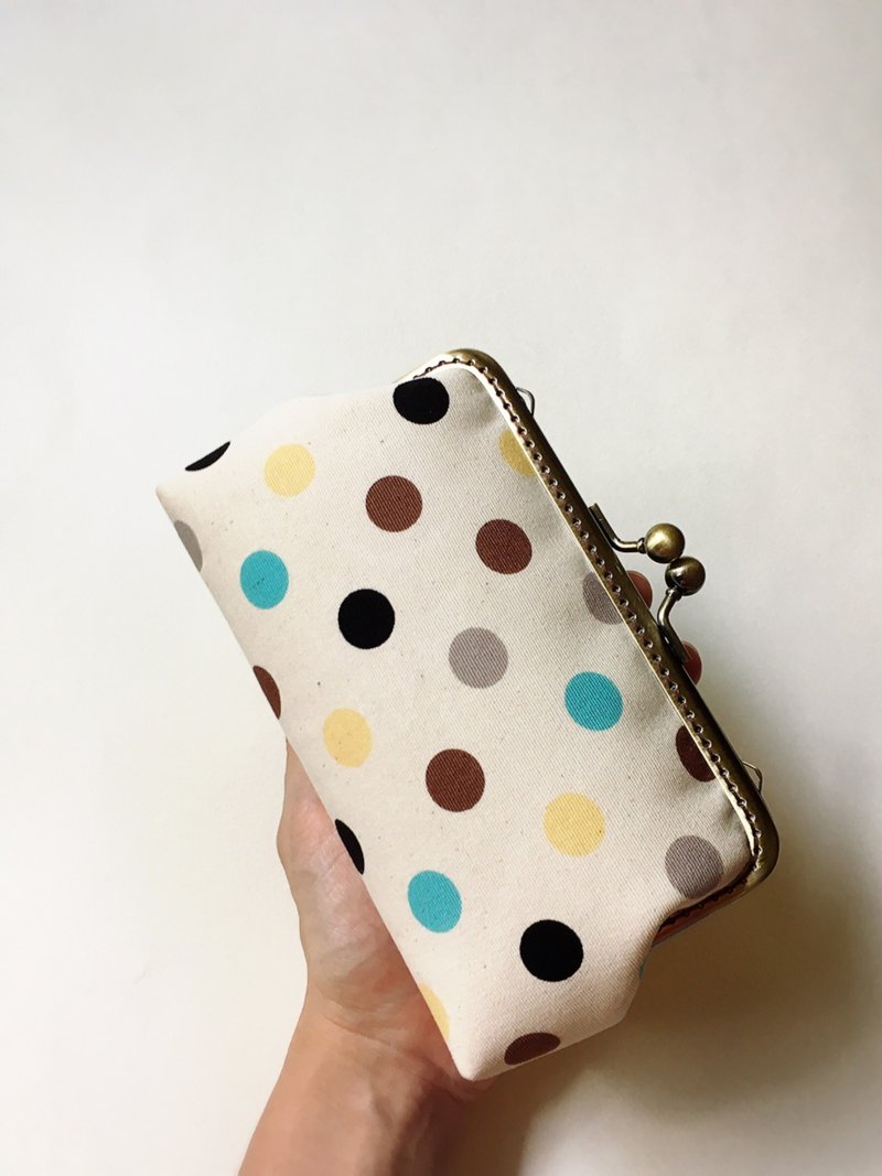 hm2。秋彩点点。大方。口金包 - 化妆包/杂物包 - 棉．麻 多色