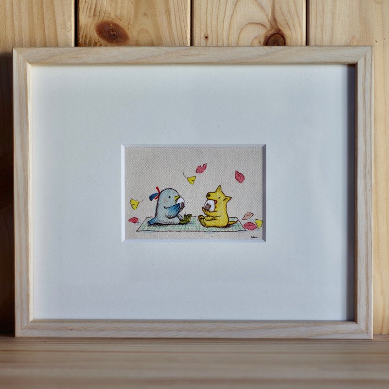 饭团　原图 - 海报/装饰画/版画 - 棉．麻 红色