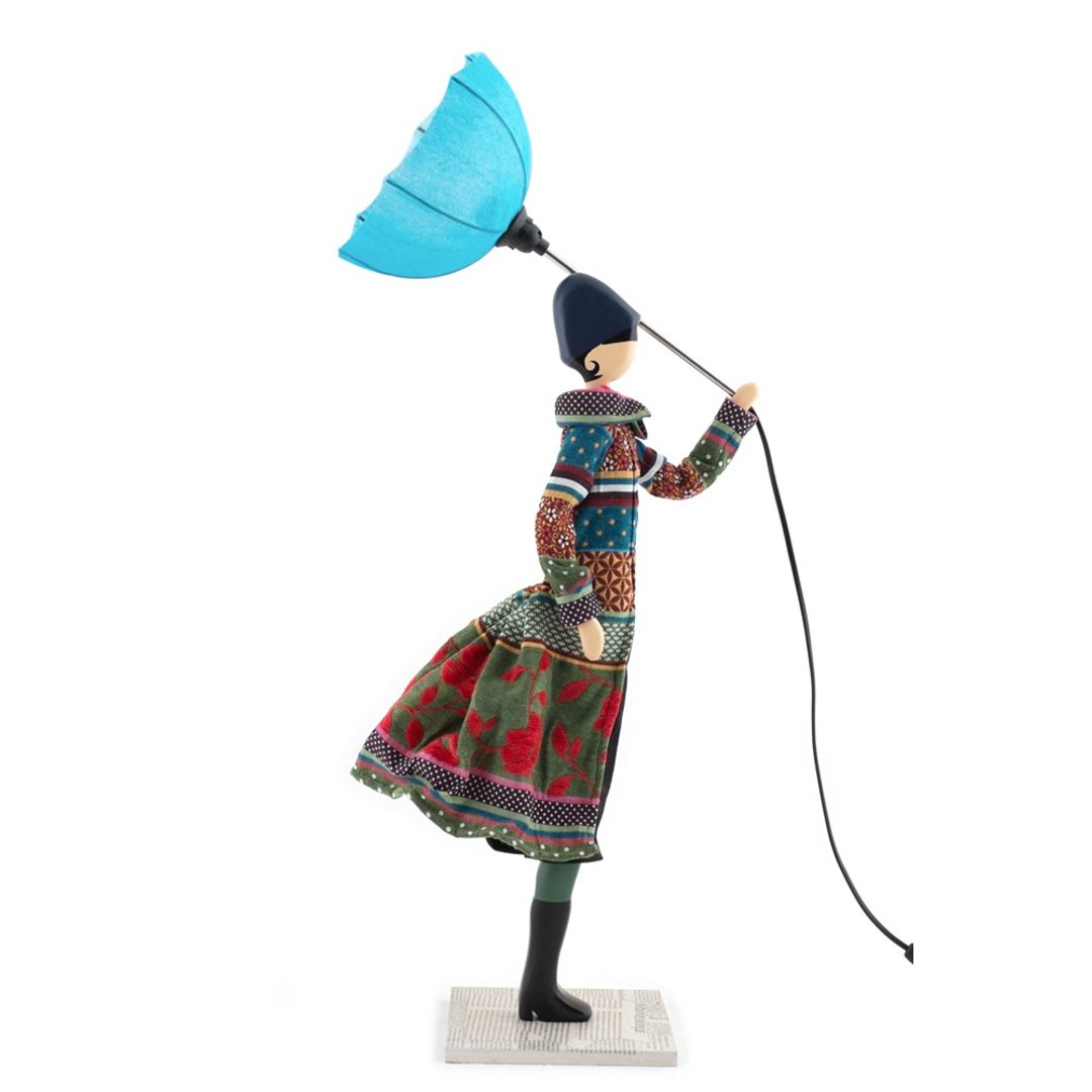 Wind Little Girl Fashionable Lamp Sorajia Order Production Handmade - 灯具/灯饰 - 木头 蓝色