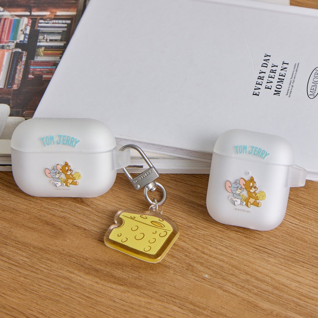 汤姆猫与杰利鼠分享起司强悍防摔 AirPods 保护套 (附吊饰) - 耳机收纳 - 塑料 多色