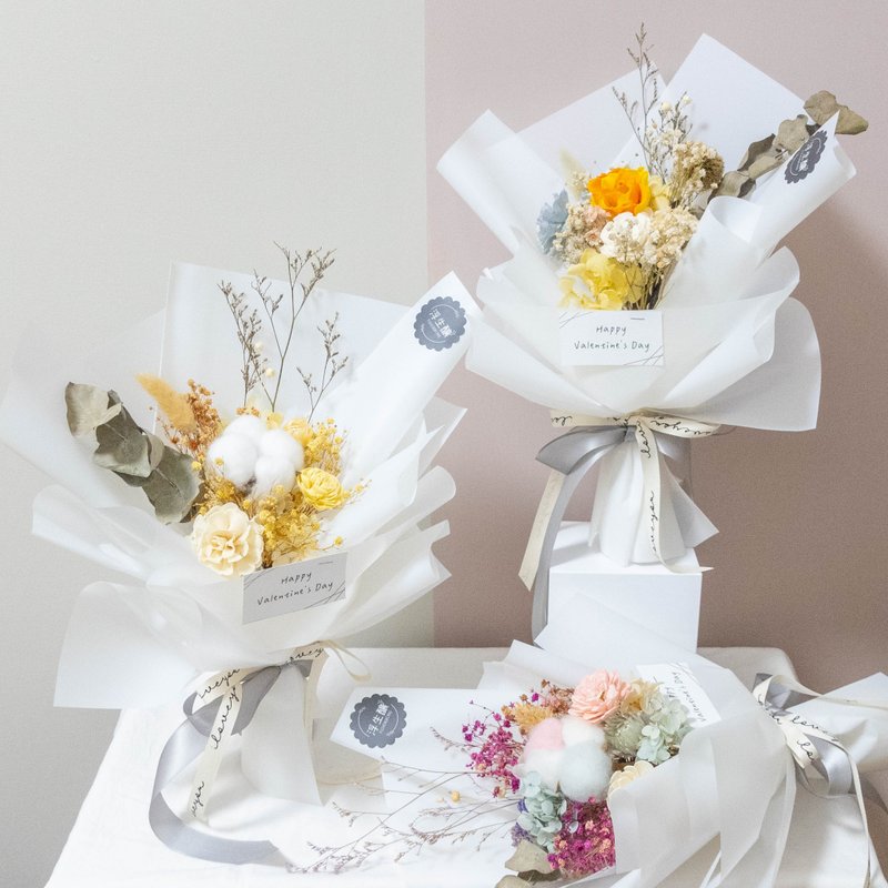 纯白气质干燥花束 - 干燥花/捧花 - 植物．花 白色