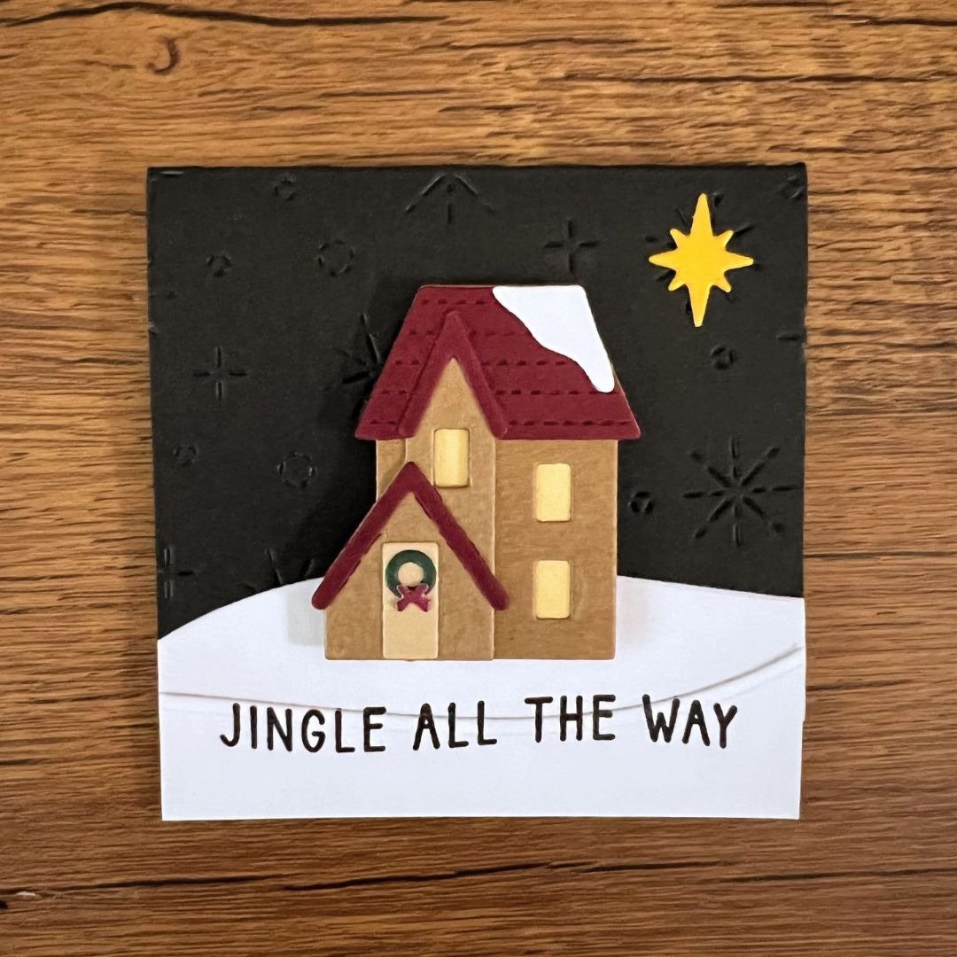 JINGLE ALL THE WAY 小屋 圣诞卡 枣红 - 卡片/明信片 - 纸 红色