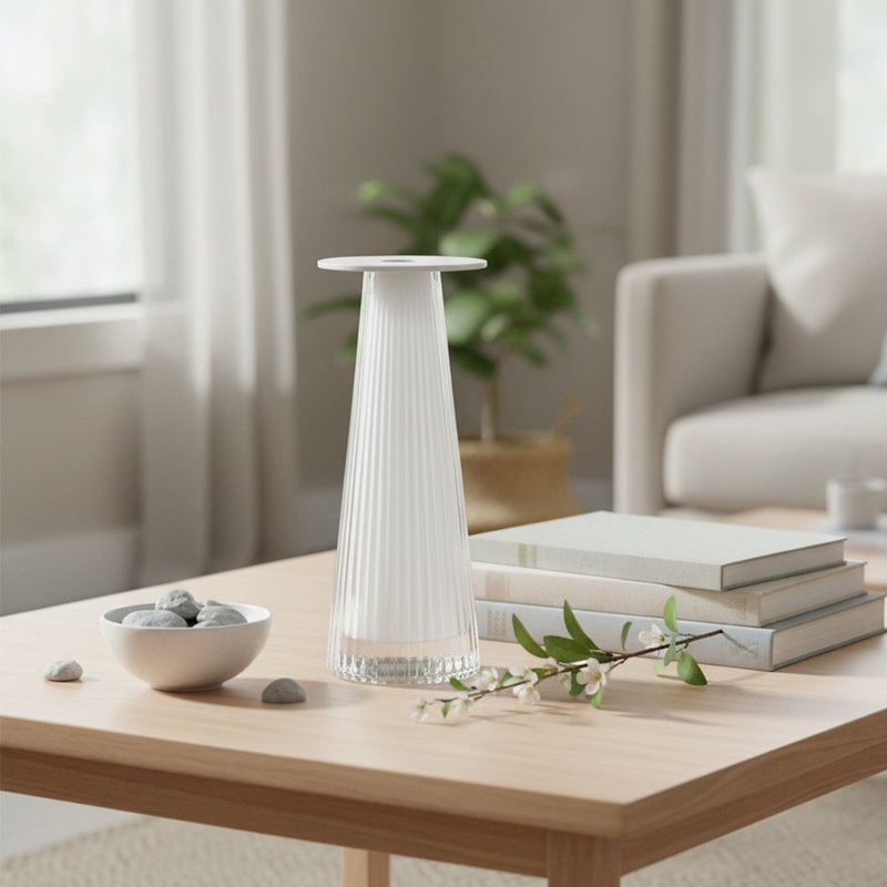 英国 LSA | Beacon 花器 (烛台) 高/白/H22cm - 玻璃杯 - 玻璃 