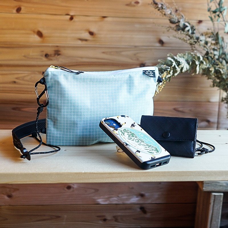 X-Grid・IceBlue・Sakopo M / 登山、露营、户外、超轻量、防水、挎包、单肩包、小包、慢行、SCP-01-M - 化妆包/杂物包 - 尼龙 蓝色