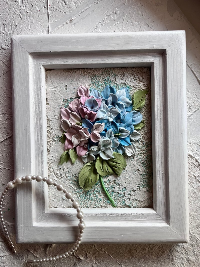 绣球花雕塑花卉3D花卉画迷你画 - 墙贴/壁贴 - 其他材质 蓝色