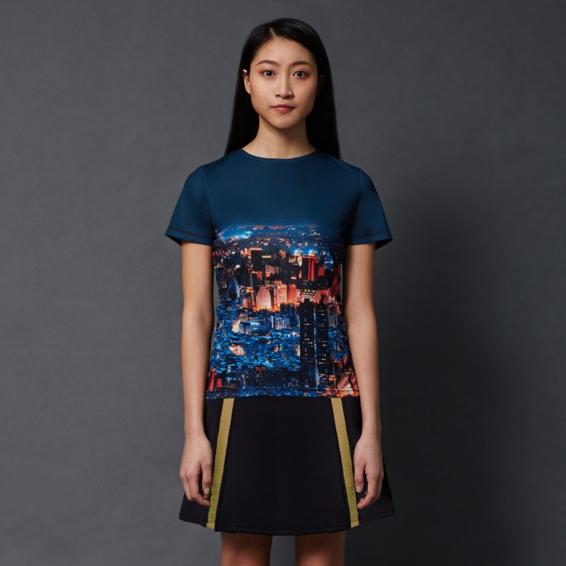 TCool 女士印花T恤 (台北夜景印花) - 女装 T 恤 - 其他材质 多色