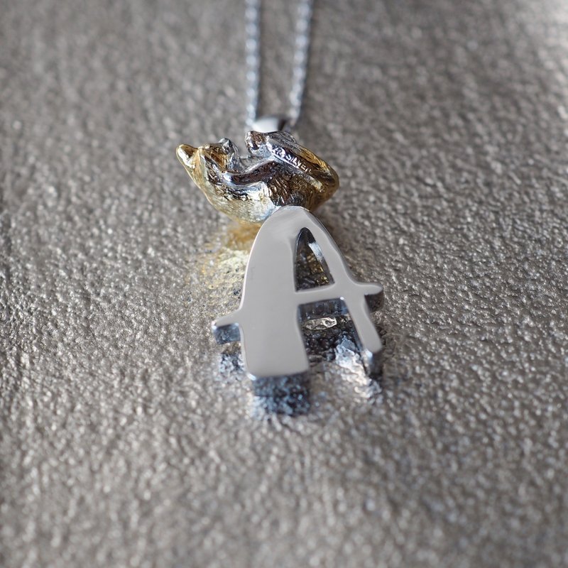 安睡招财猫英文名字银饰项链 A - 项链 - 纯银 银色