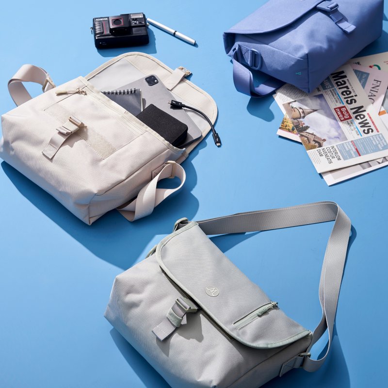 MORAL | Northside 邮差包(中码) 单肩包 装11寸平板 RFID防盗刷 - 侧背包/斜挎包 - 环保材料 卡其色