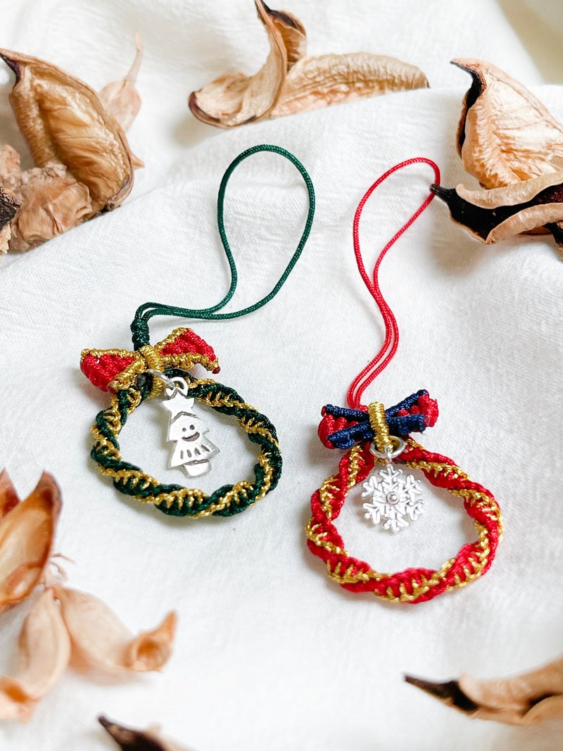 纯银圣诞吊牌 圣诞树 雪花 挂饰 - 吊饰 - 纯银 