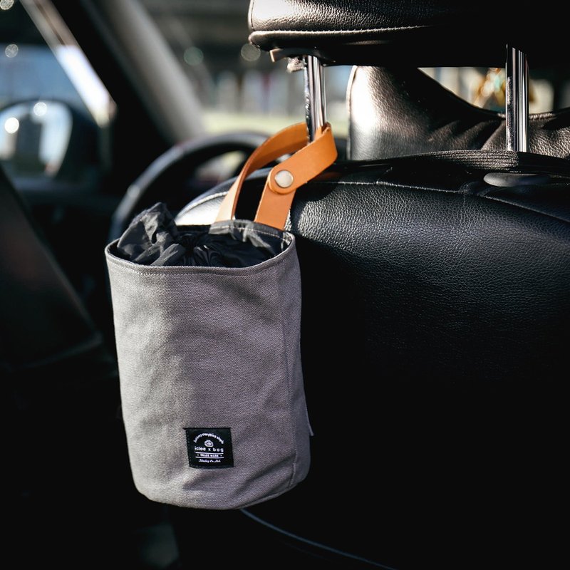 真皮车载垃圾桶 /车用垃圾桶 /可挂式 /附尼龙垃圾袋 /DG72 - 垃圾桶 - 真皮 咖啡色