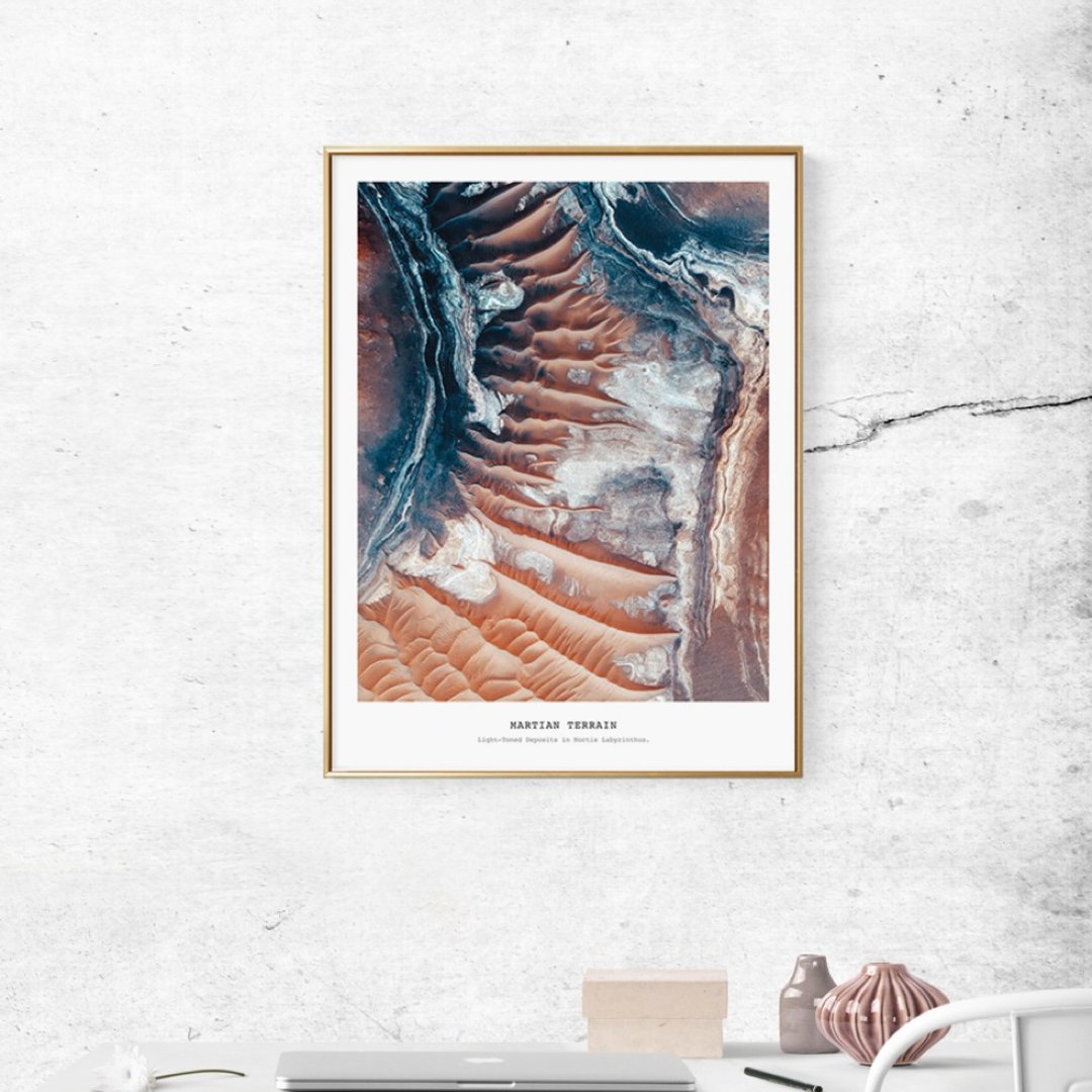 火星地貌 – 流动纵横/画/海报/餐厅挂画/复制画/定制化/新家布置 - 海报/装饰画/版画 - 其他材质 蓝色