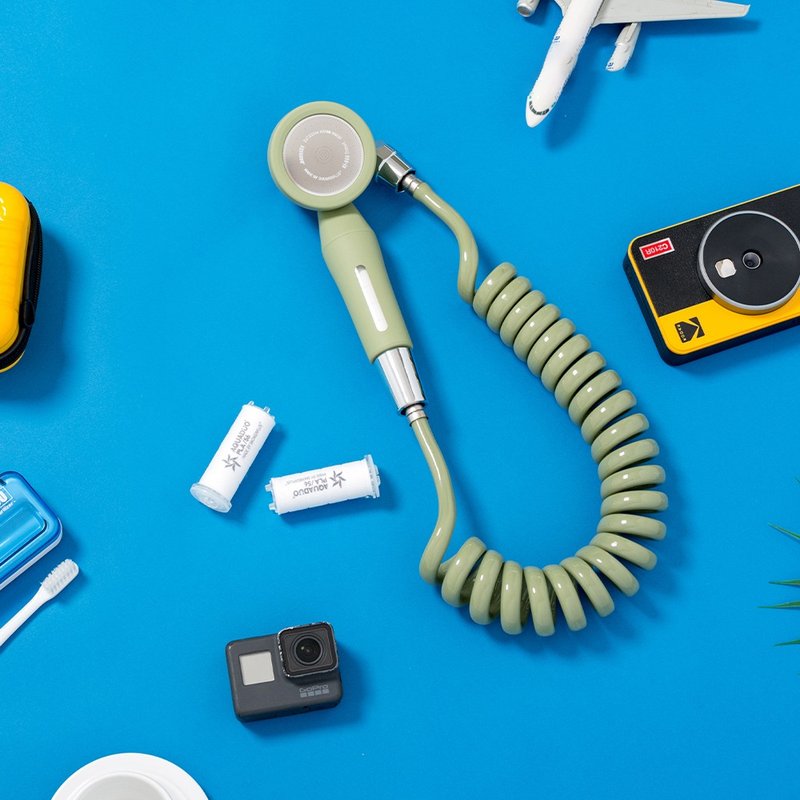 AQUADUO 橄榄绿旅行用迷你沐浴过滤花洒头套装(连PLA滤芯) SF-330 - 卫浴用品 - 环保材料 多色