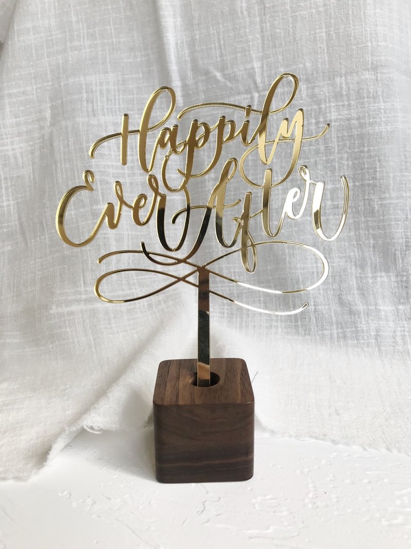 西洋书法 生日蛋糕插牌 胡桃木 展示座 - 其他 - 木头 咖啡色