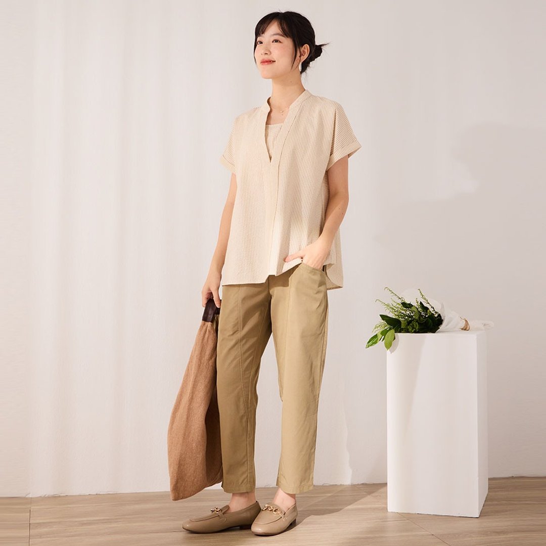 前口袋造型磨毛弹力美型裤-共2色 - 居家服/睡衣 - 棉 多色