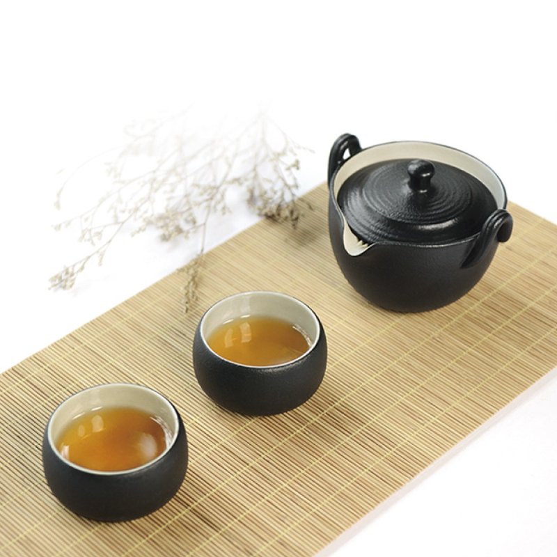 【中秋送礼】陆宝 陶然盖碗茶组 1壶2杯 茶具组 茶器 - 茶具/茶杯 - 陶 黑色
