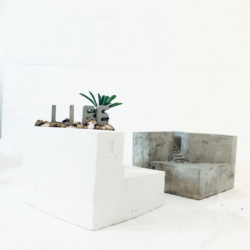 纯粹系列-组合泥盆D款/质感白 - 植栽/盆栽 - 水泥 白色