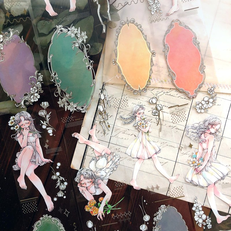 持花归忆胶带－(２种材质) - 纸胶带 - 其他材质 多色