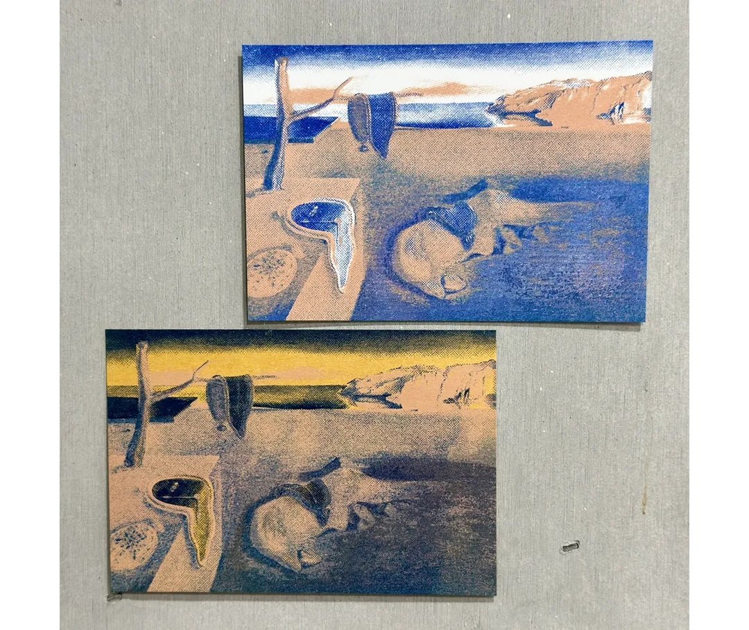 【 RISO名画 】永恒的记忆—明信片 - 卡片/明信片 - 纸 多色