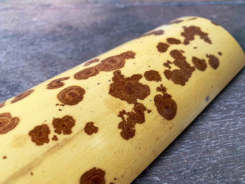 日本带回 老件 红斑竹 臂搁 茶则 - 餐桌/书桌 - 竹 