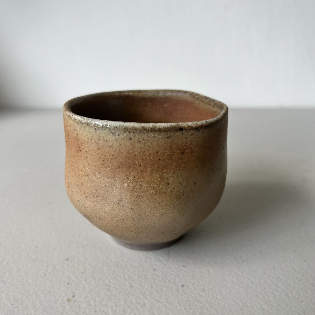 柴烧陶手捏大茶杯 雾金 - 茶具/茶杯 - 陶 卡其色