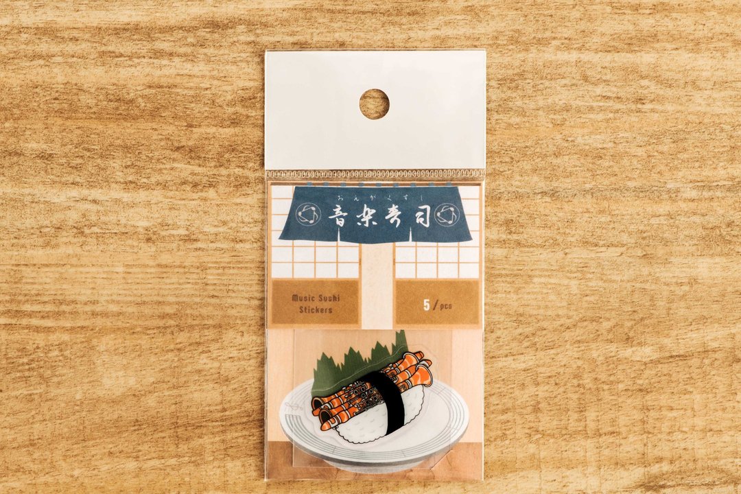 音乐寿司贴纸-竖笛 | 古典音乐 | Music Gift | 音乐礼品 - 贴纸 - 塑料 白色