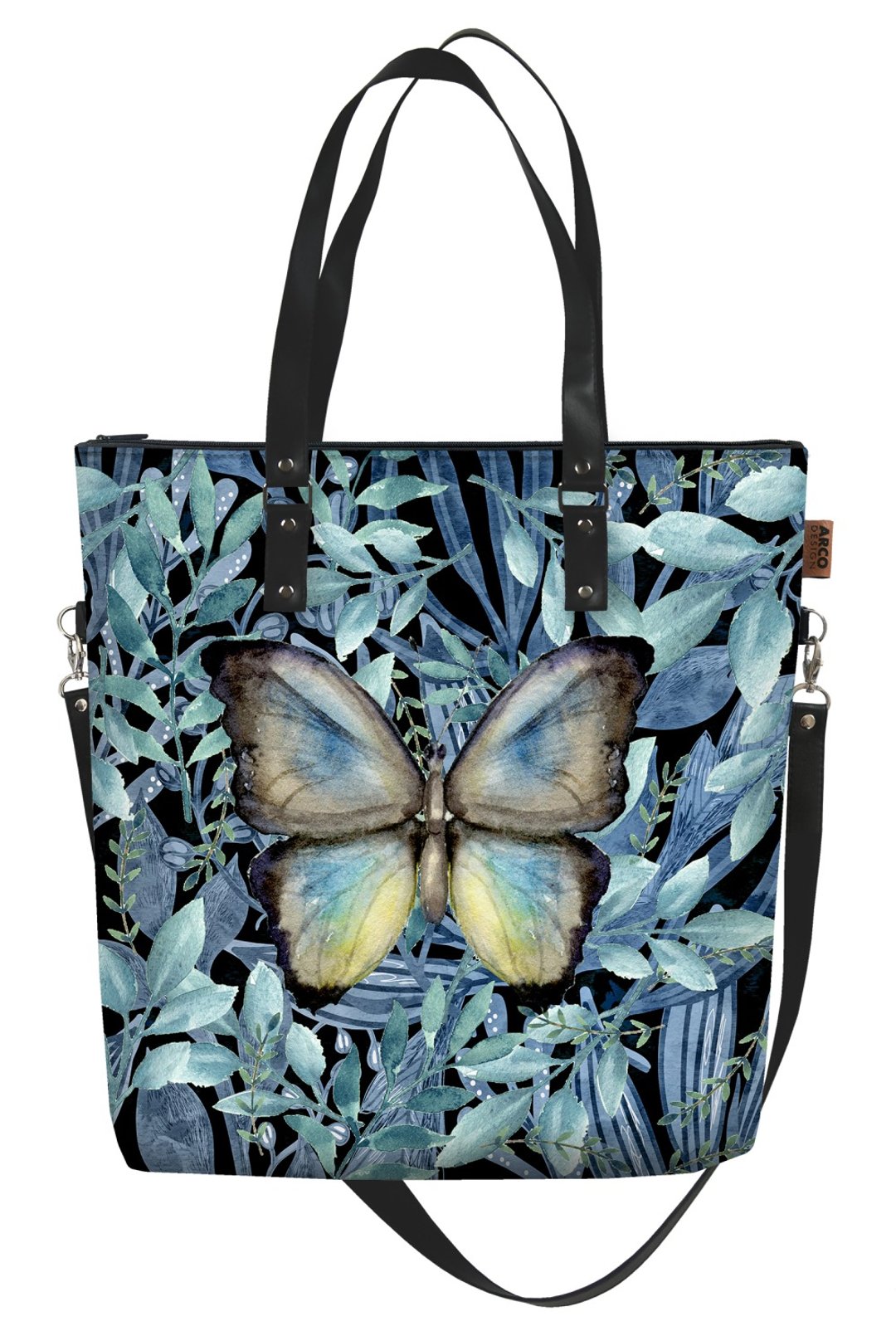 MaxA shopper bag - Butterfly - 侧背包/斜挎包 - 聚酯纤维 蓝色