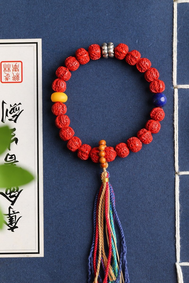 天然原矿朱砂精品红砂小核桃手链 朱砂含量高达95%以上 - 手链/手环 - 宝石 