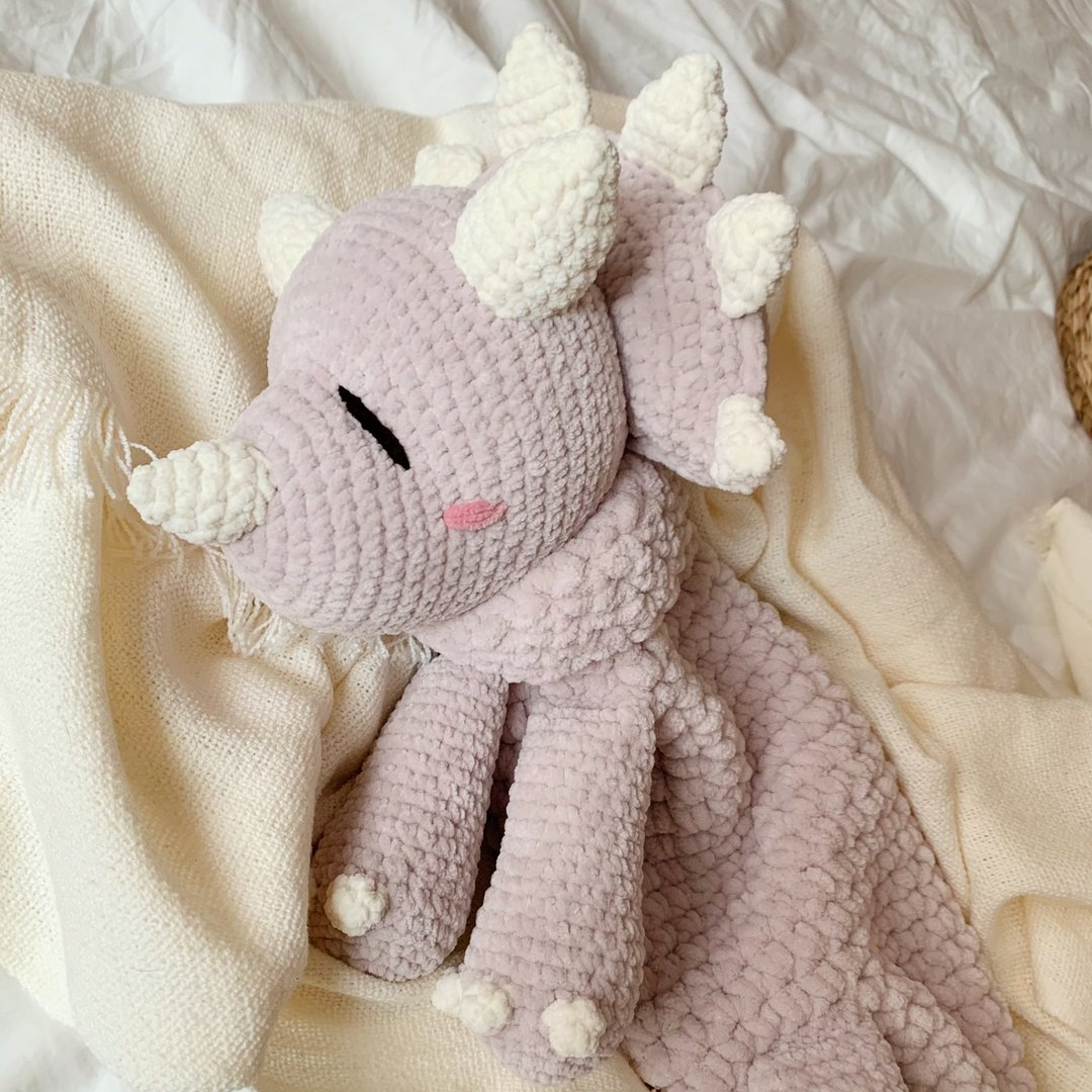 Triceratops pj bag gift for baby - 玩具/玩偶 - 聚酯纤维 粉红色