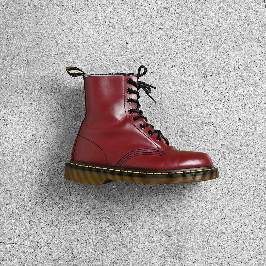 Vintage马汀鞋 | UK4 / 马汀穿搭、古着马汀靴、马汀1460 1461 - 其他女款皮鞋 - 真皮 红色