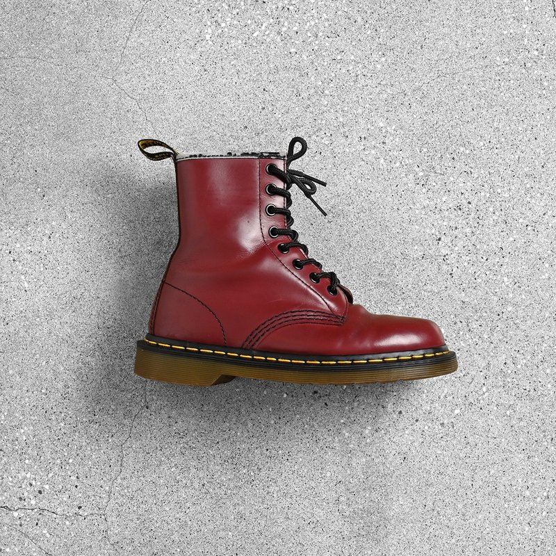 Vintage马汀鞋 | UK4 / 马汀穿搭、古着马汀靴、马汀1460 1461 - 其他女款皮鞋 - 真皮 红色