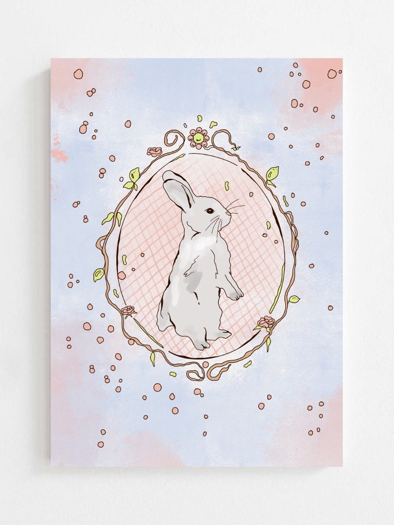 Lucky rabbit greeting card / Zodiac rabbit year - 卡片/明信片 - 纸 多色