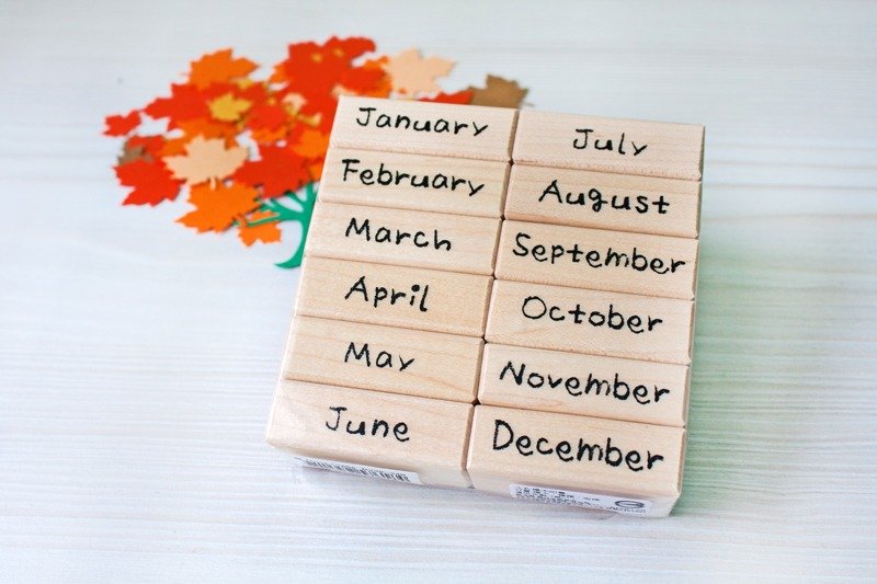 萝莉猫的艺术假期 月份 枫木印章 - 印章/印台 - 其他材质 