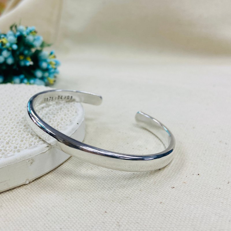 纯银手环 素面 超超超厚实款 可定制姓名 S34 - 手链/手环 - 纯银 银色