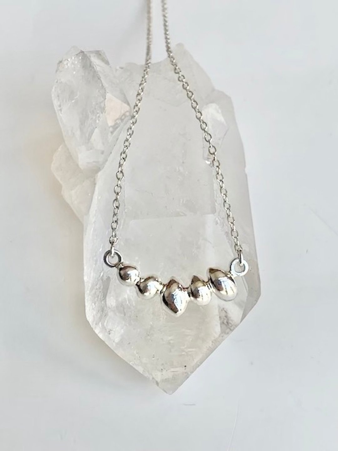 5 silver grains, necklace - 项链 - 银 银色