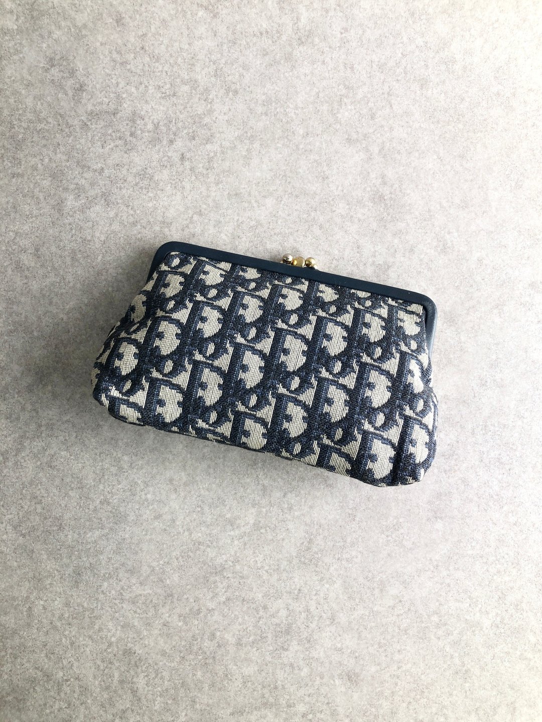[日本直销，品牌二手包] Christian Dior Trotter 小包，海军蓝，提花，复古 4w7znk - 化妆包/杂物包 - 棉 蓝色